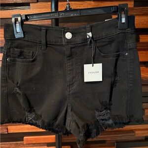 Sneak Peek Black Distressed Jean Shorts NWT - Small